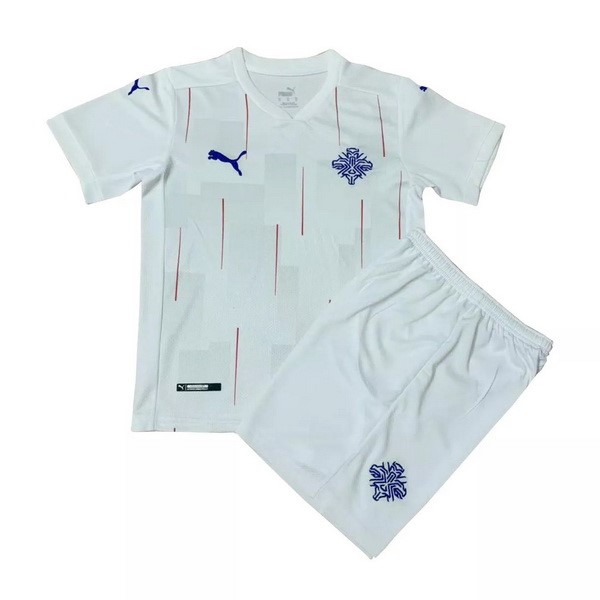 Camiseta Islandia Segunda Equipo Niños 2020 Blanco